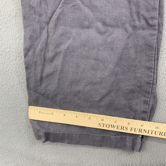 Allen Allen Pants Womens Large Gray Linen Wide Leg Pull On Casual Relaxed Fit - Picture 4 of 14